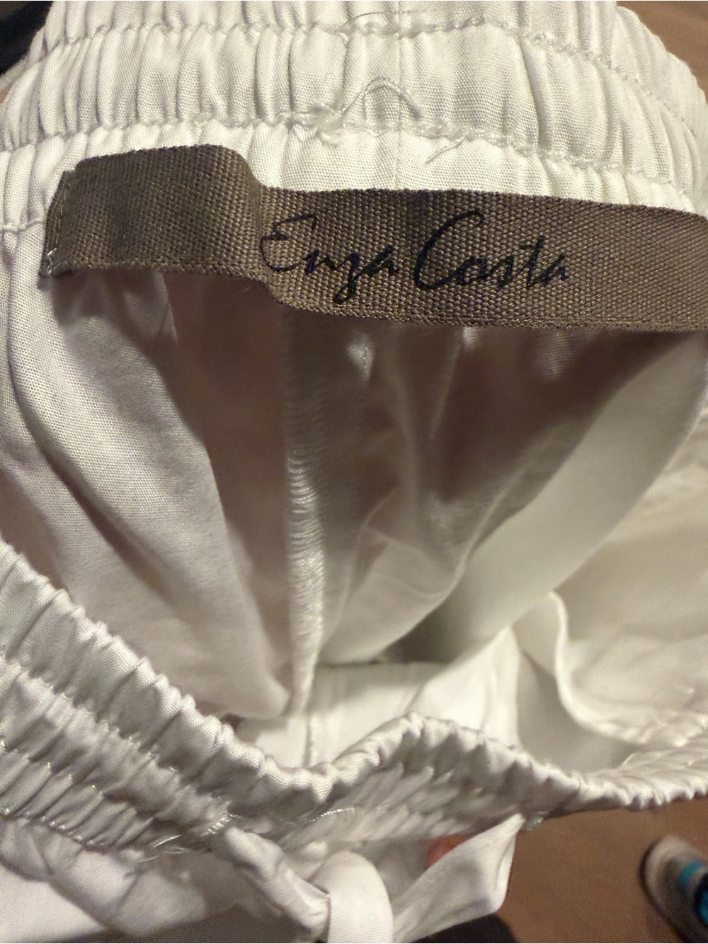 Enza Costa Poplin Resort Pants in White XS/0 - Picture 7 of 8
